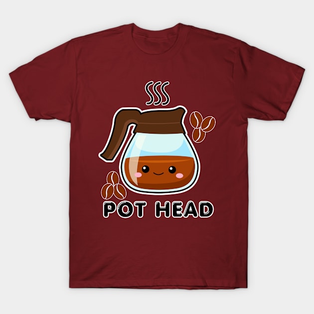 Kawaii Coffee Pot Head T-Shirt by Energized Designs